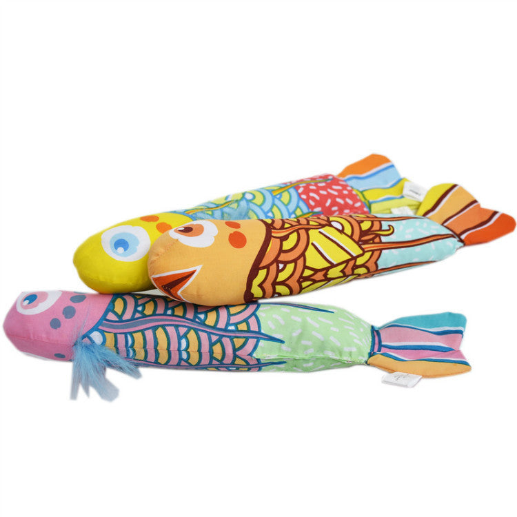 Mint Fish Pet Plush Simulation Fish Pillow Cat Toy