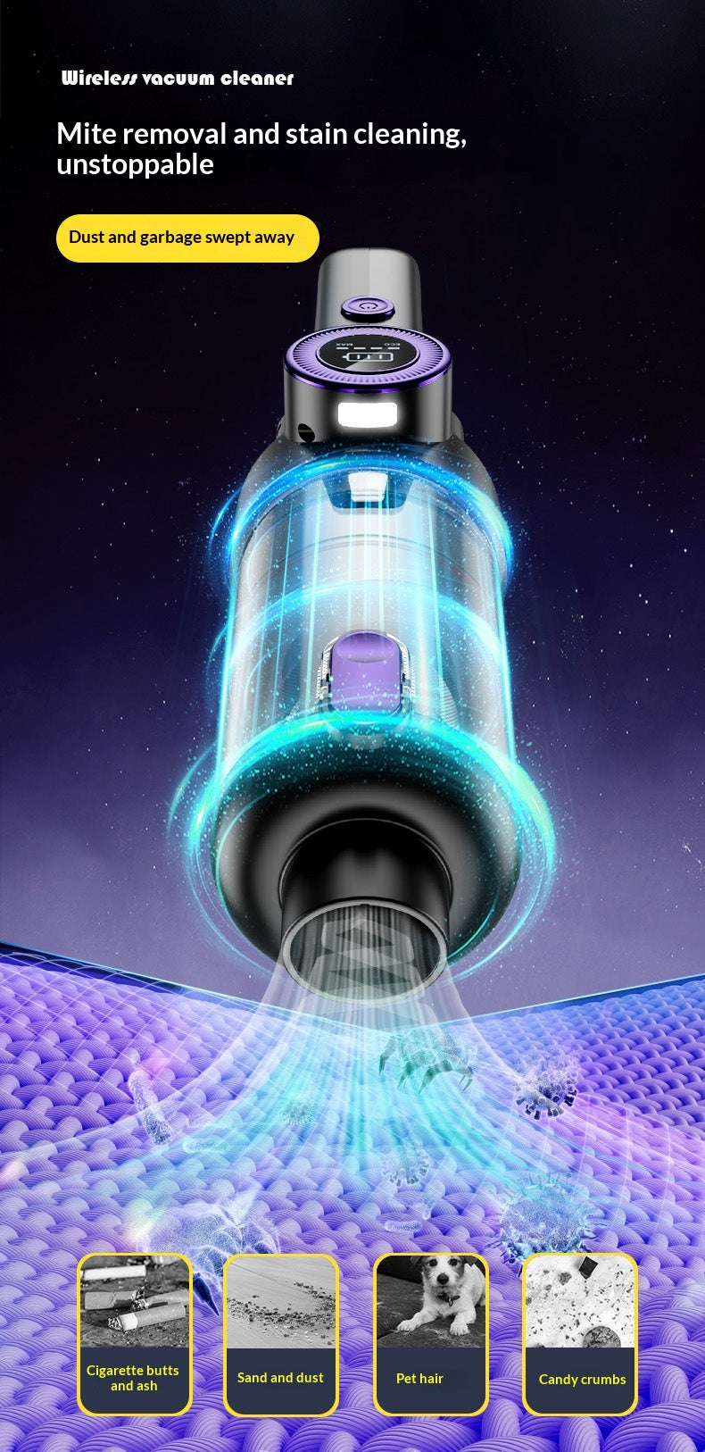 Handheld Portable Cordless Brushless Vacuum Cleaner For Home And Car