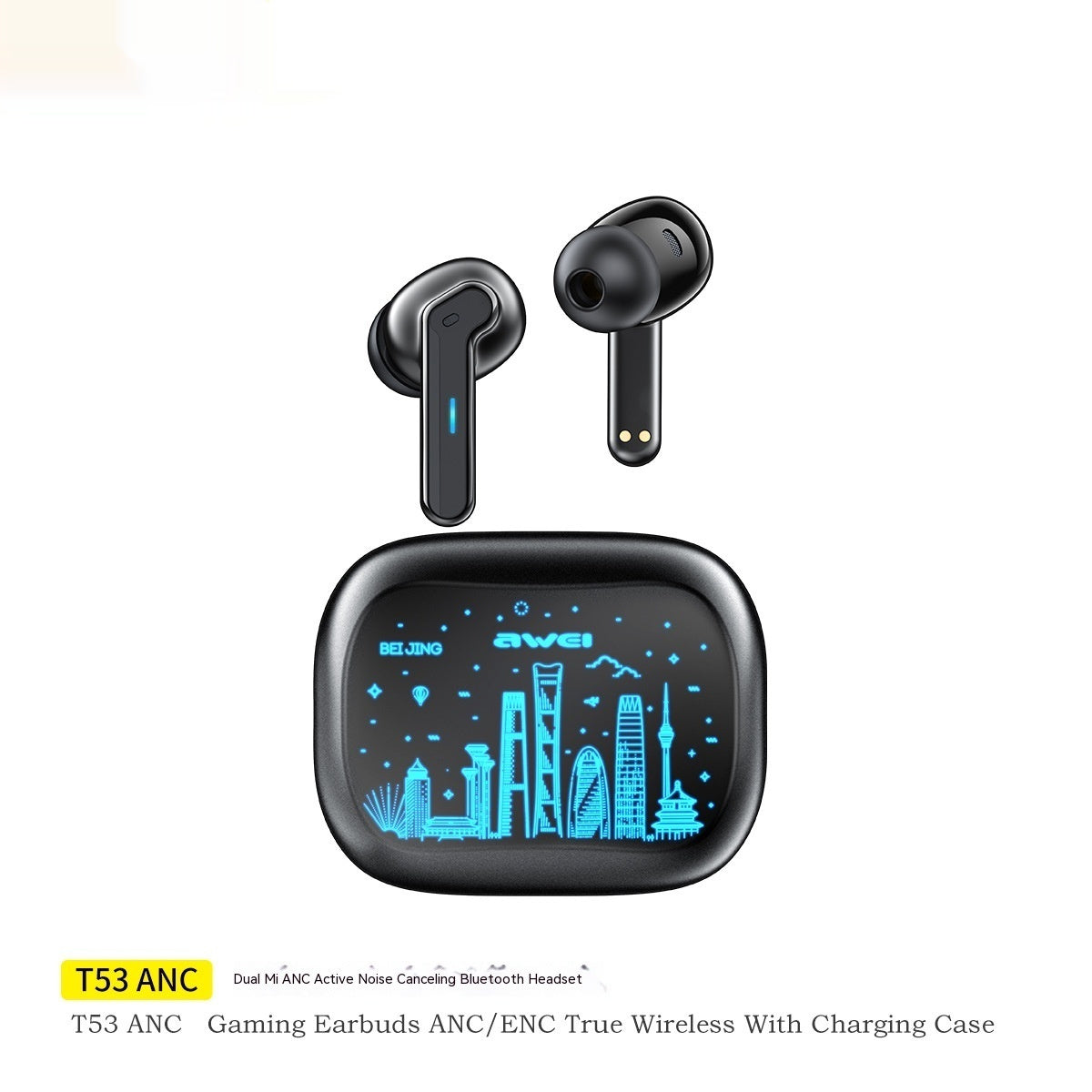 AWEI T53ANC Active Noise Reduction ENC Noise Reduction True Wireless Tws Bluetooth Headset