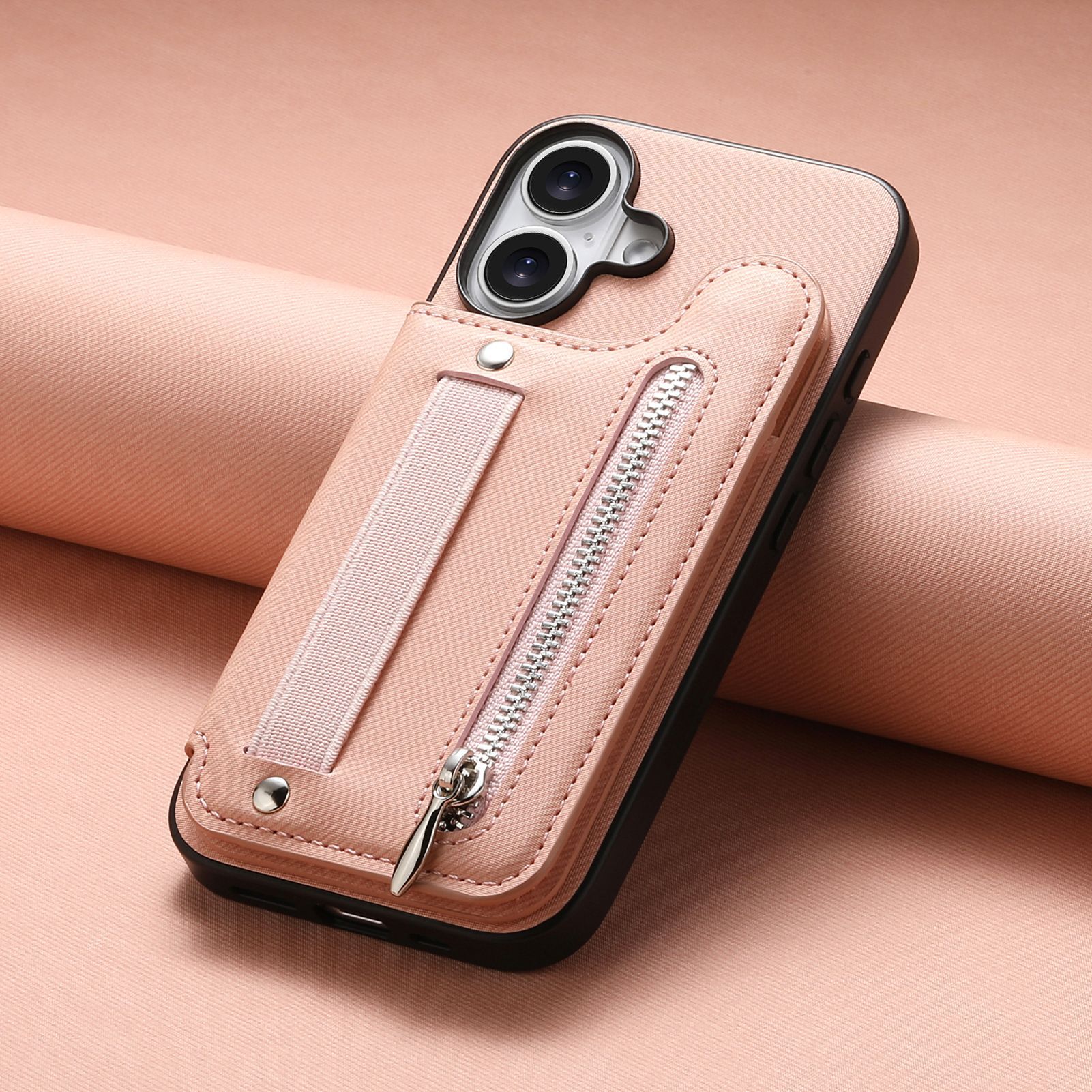 Leather Phone Case With Stand And Zipper Wallet Protective Cover
