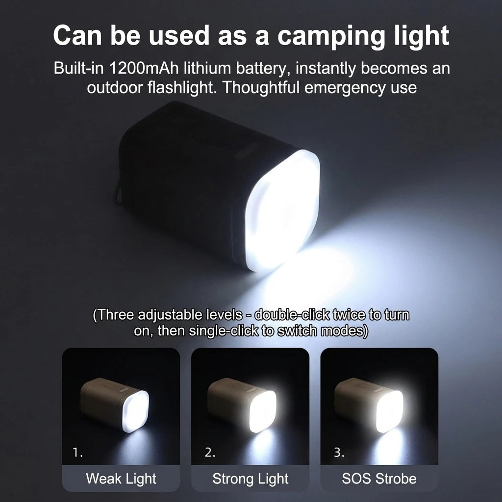 Mini Electric Inflatable Pump 3-in-1 with Lights Wireless Air Compressor for Inflate & Deflate Camping Hiking Equipment