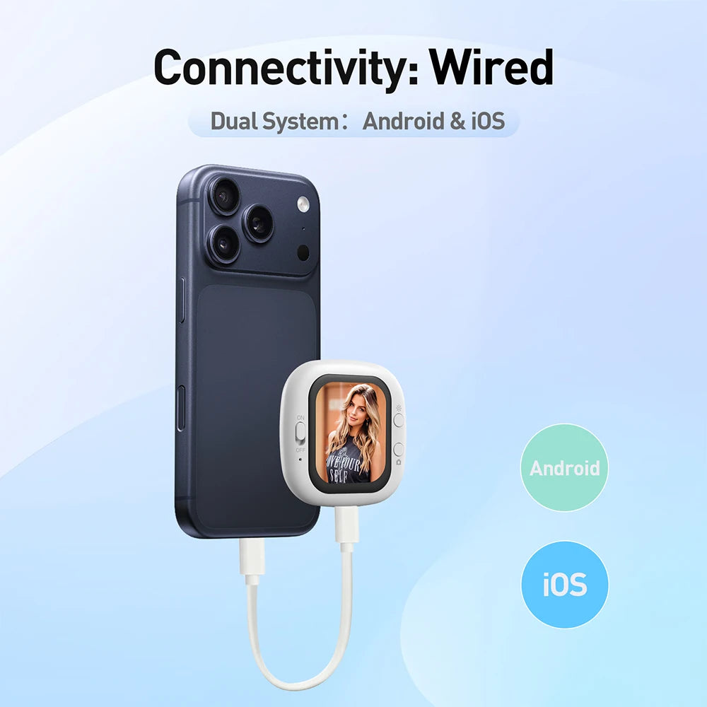 Mini Magnetic Phone Vlog Selfie Monitor Screen Rear Camera Vlogging Live Selfie Screen FOR iPhone Video Recording Shooting