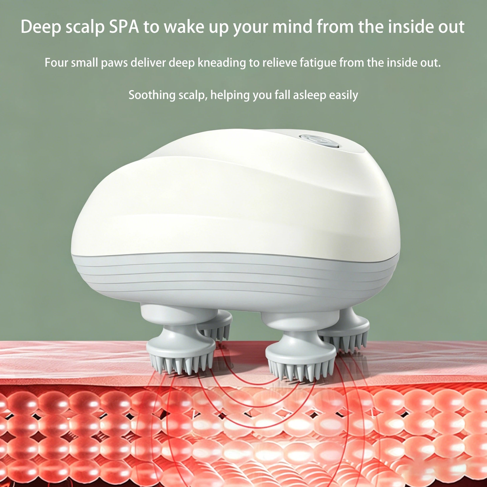Electric Deep Scalp Massager for Hair Growth & Cleaning, Cordless Head Massager with Soft Silicone Nodes, Portable & Washable,