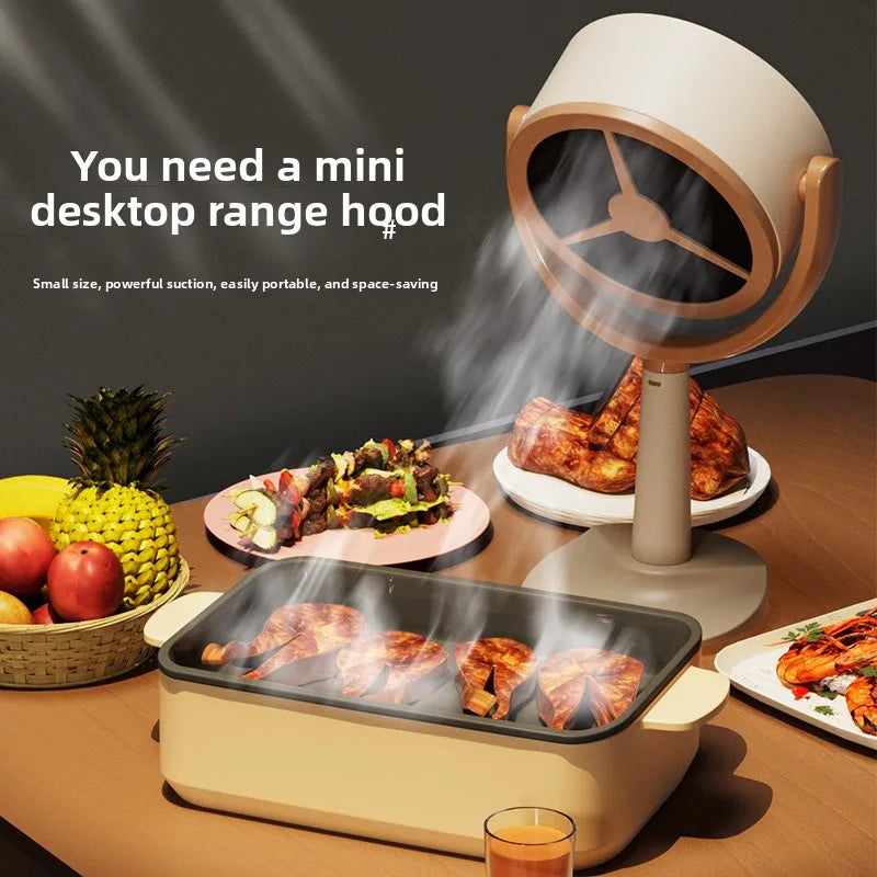 Electric Desktop Range Hood USB Adjustable Angle Portable  Mini High Suction Power Exhaust Fan for BBQ Hot Pot Kitchen Appliance