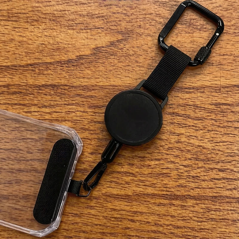 Anti-theft mobile phone holder with locking buckle and rope for hiking, cycling and rock climbing to prevent falls