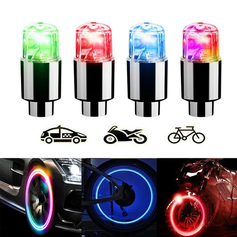 2/4/8Pcs Tire Valve Cap Lights Durable Tire Lights For Car Air Valve Caps With Lights For Motorcycles Bicycles Electric Vehicles