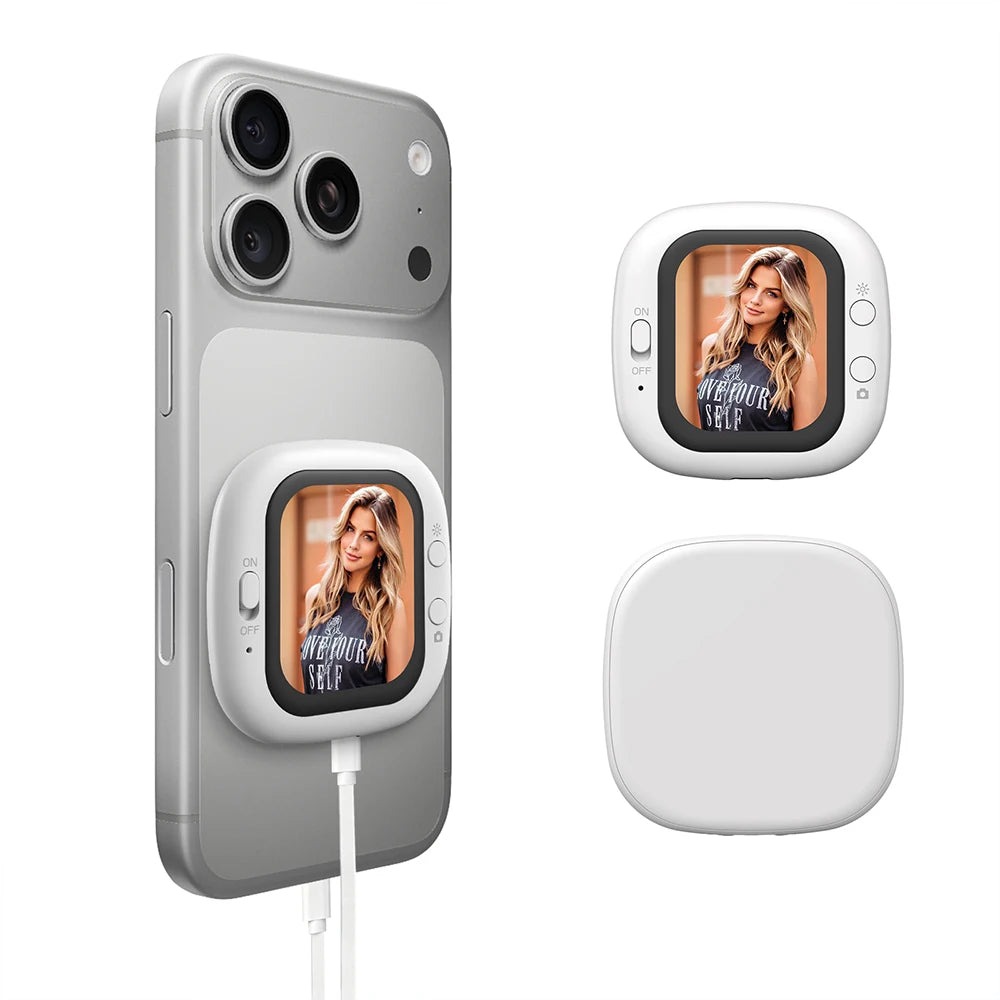 Mini Magnetic Phone Vlog Selfie Monitor Screen Rear Camera Vlogging Live Selfie Screen FOR iPhone Video Recording Shooting