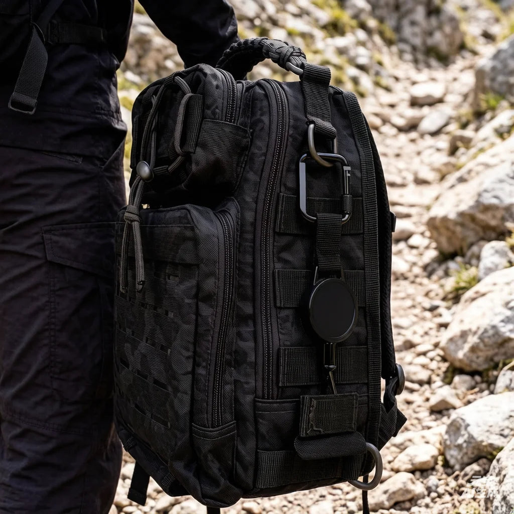 Anti-theft mobile phone holder with locking buckle and rope for hiking, cycling and rock climbing to prevent falls