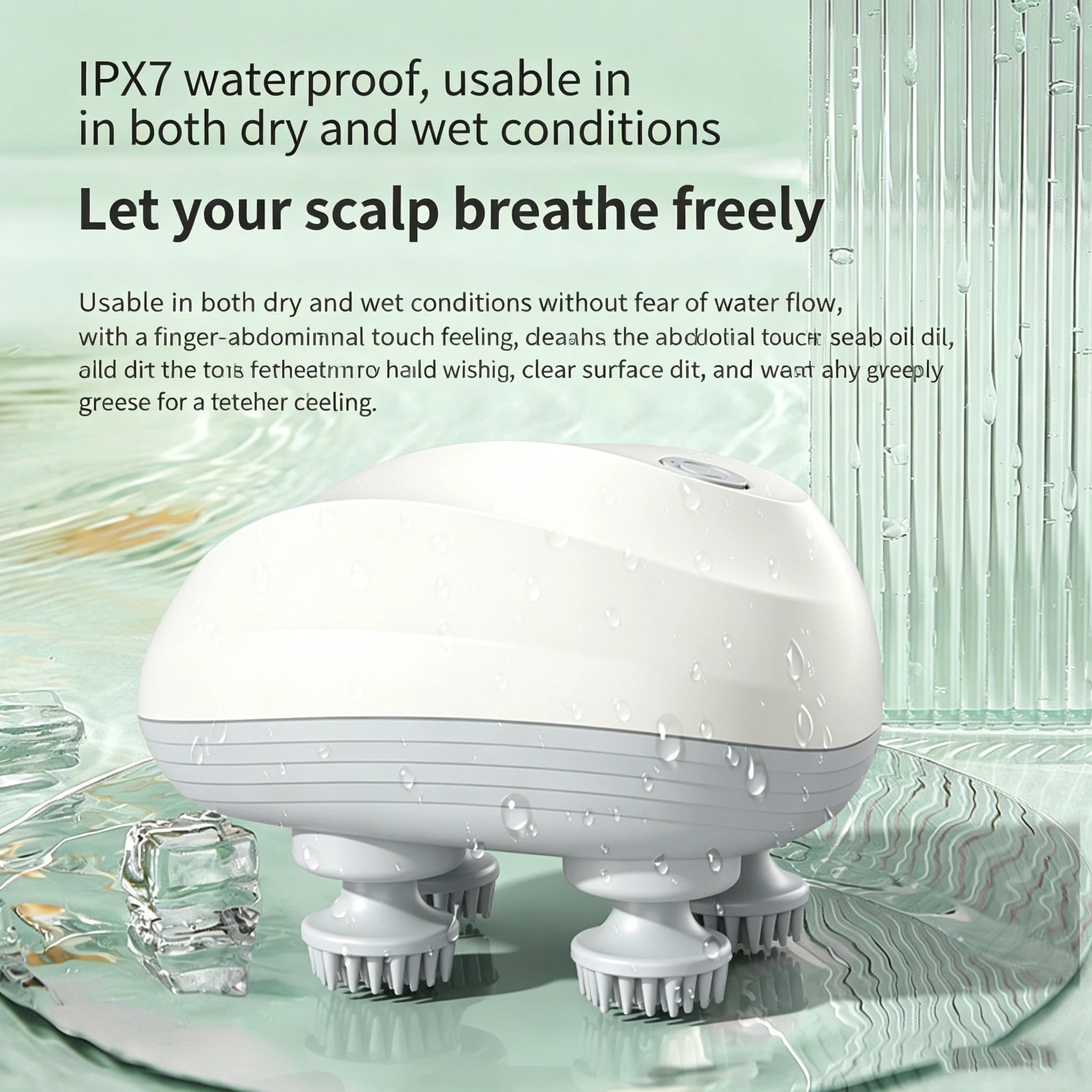 Electric Deep Scalp Massager for Hair Growth & Cleaning, Cordless Head Massager with Soft Silicone Nodes, Portable & Washable,