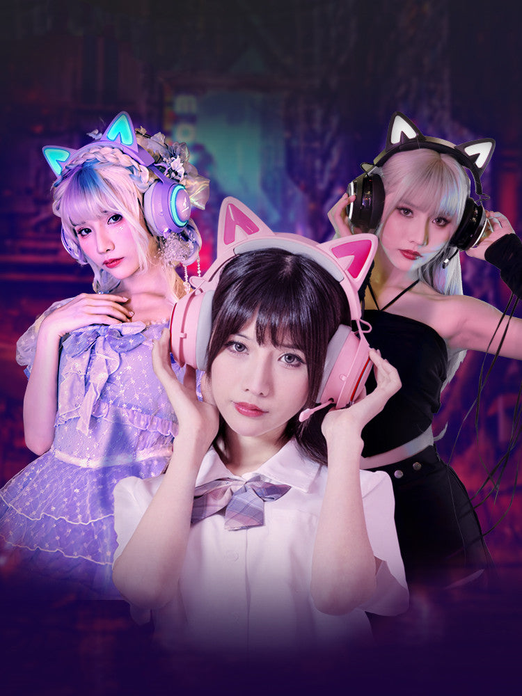 Net Red Same Style Luminous Cat Ear Headphones