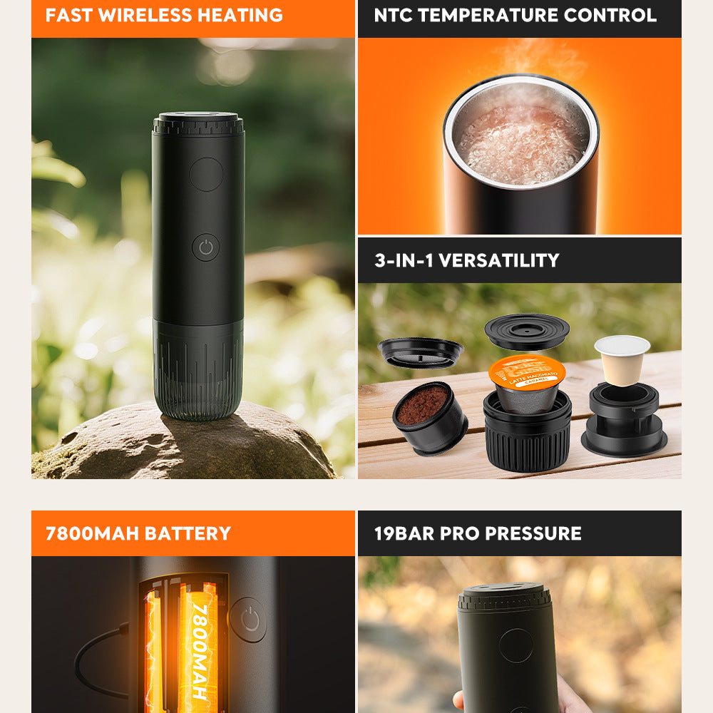 Wireless Heating Portable Coffee Maker Fully Automatic Espresso Capsule Machine