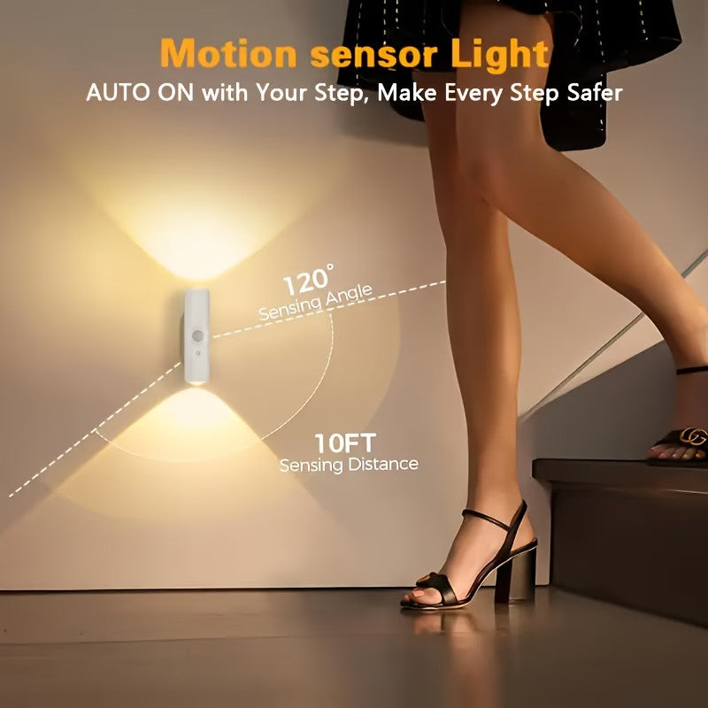Magnetic RGB LED Night Light Smart Motion Sensor USB Rechargeable Ambient Lamp
