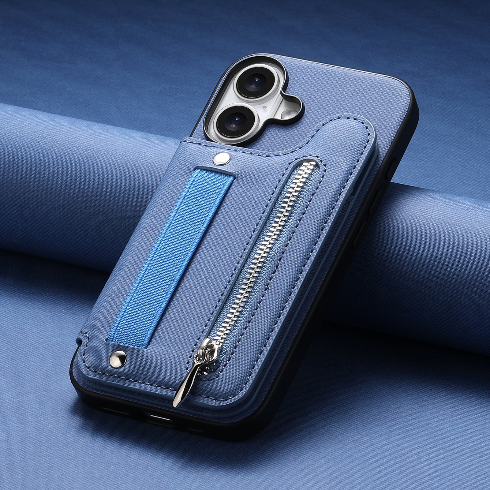 Leather Phone Case With Stand And Zipper Wallet Protective Cover